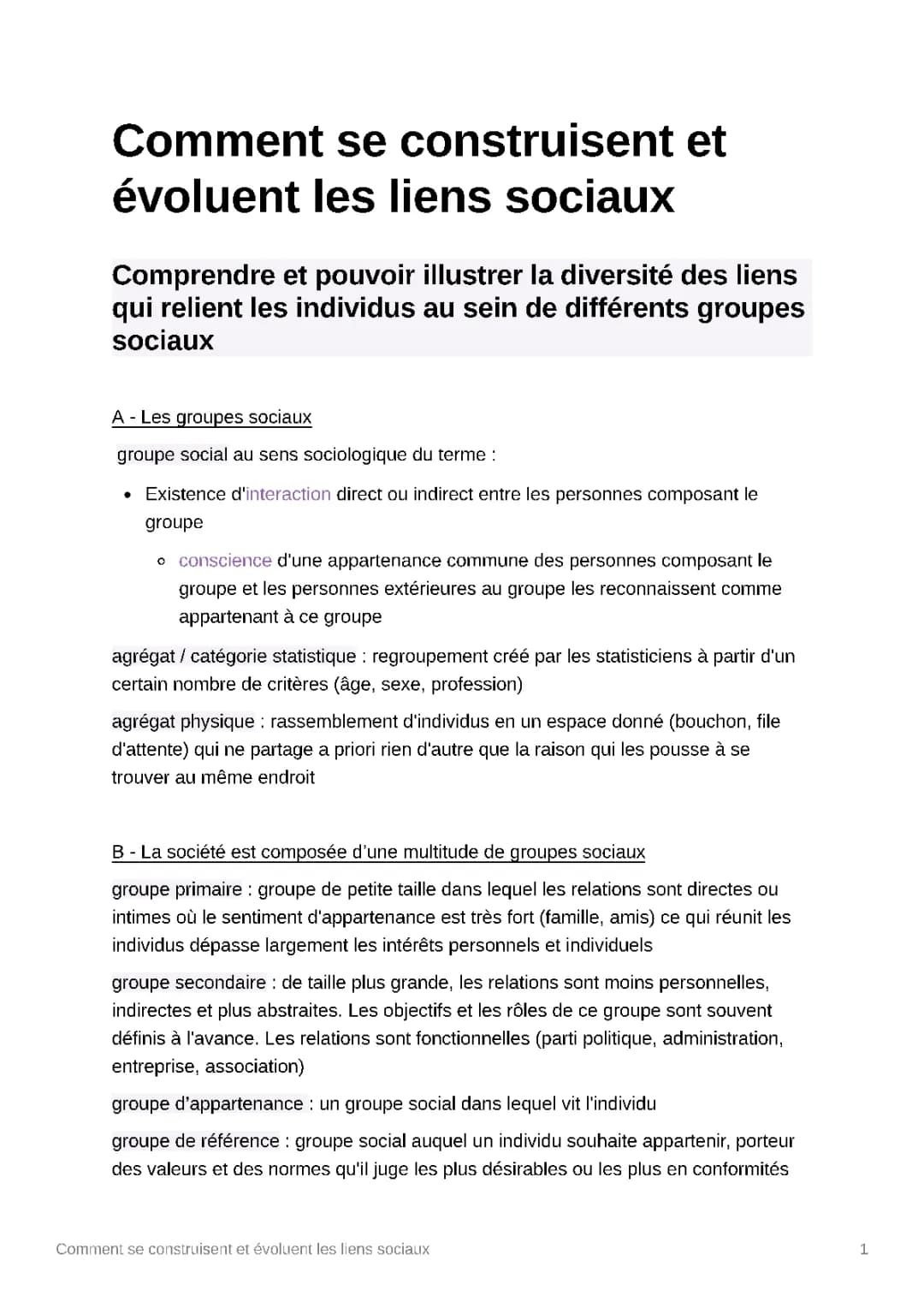 Comment se construisent et évoluent les liens sociaux