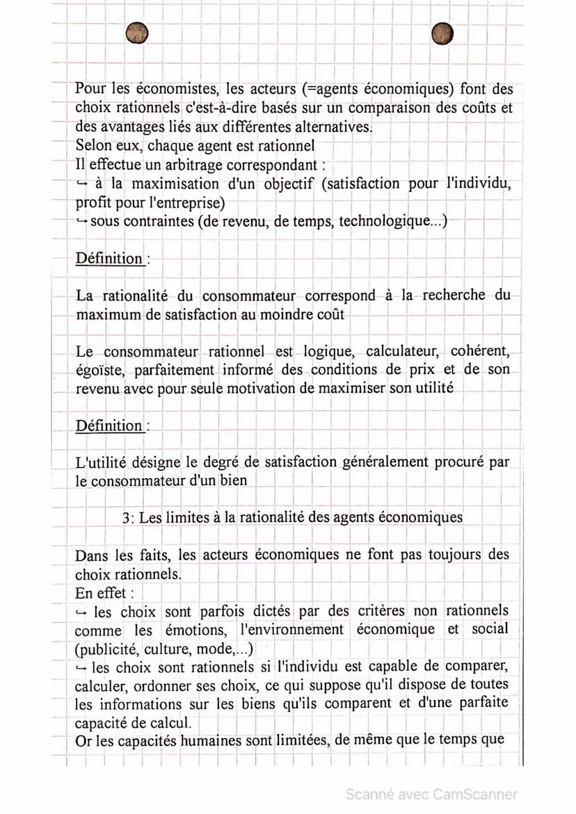 
<h2 id="leschoixconomiquesetleursdterminants">Les choix économiques et leurs déterminants</h2>
<h3 id="leschoixrationnels">Les choix ration