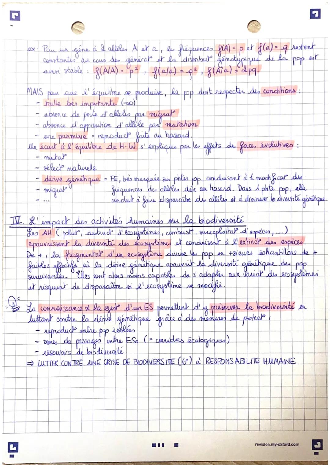 ES SVT: La biodiversité et son évolution
INTRO. La biodiversité du vivant est la diversité à différentes échelles :
diversité
diversité des

