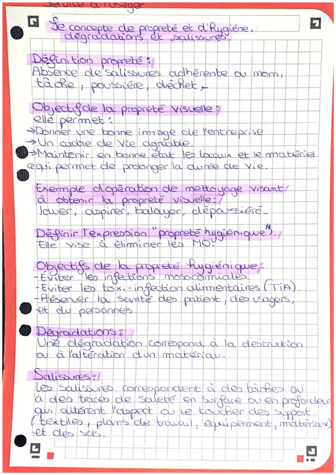 ervice a rusager
Se concepte de propreté et d'Rygiëne,
degradations
salissures
Definition propreté f
Absence de 'salissures adhérente ou mom
