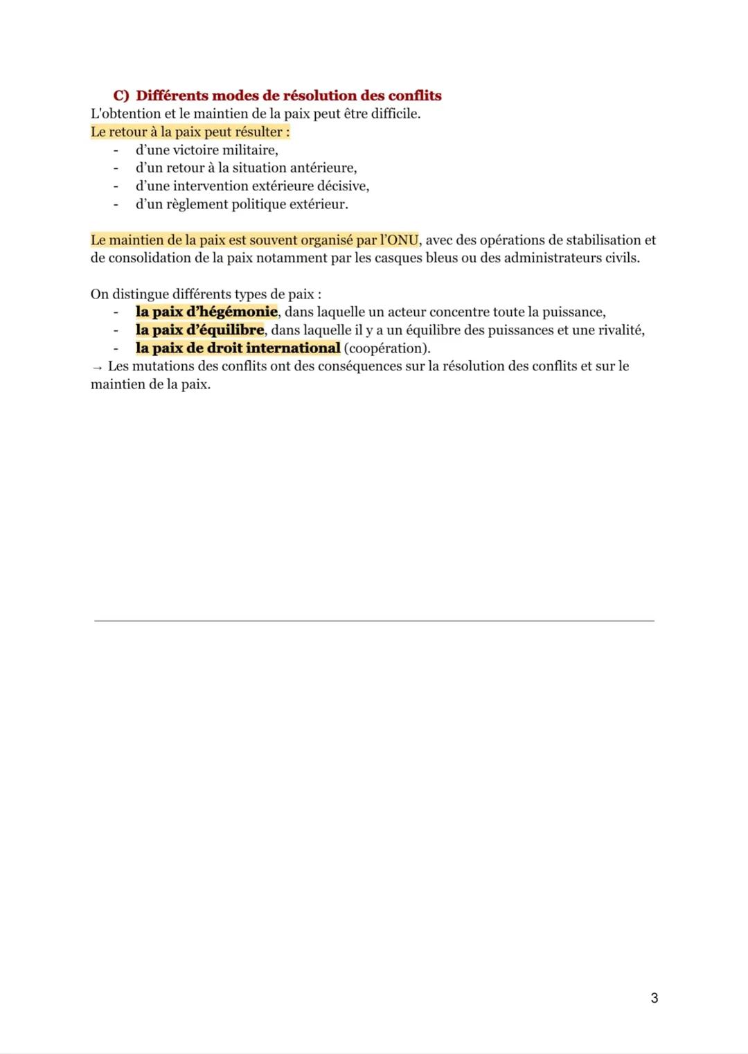 FAIRE LA GUERRE, FAIRE LA PAIX : FORMES DE CONFLITS ET MODES DE
RÉSOLUTION
AXE INTRODUCTIF: Formes des conflits et tentatives de paix dans l