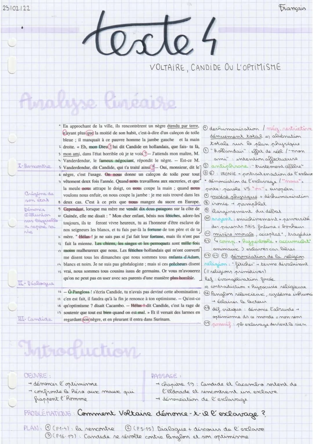 23102122
I-Rencontre
Aralisse Curéaire
Origine de
son etat
Démonce
Zielusion
sur laquelle
a repose no
nie
II-Dialogue
textes
III- Candide
* 