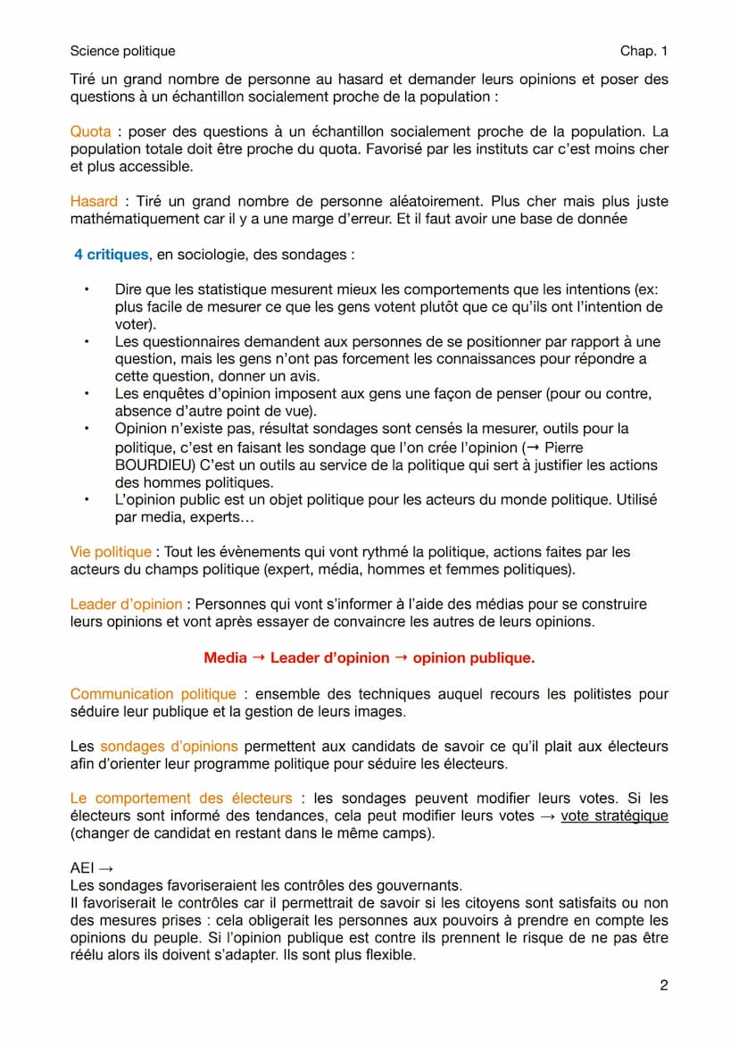 Science politique
SCIENCE POLITIQUE
Chap. 1
Politiste : Les gens qui étudient la science politique. Ils cherchent a savoir comment on
obtien