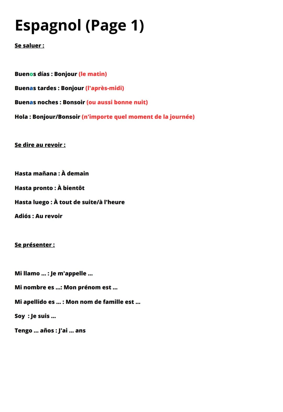 Espagnol (Page 1)