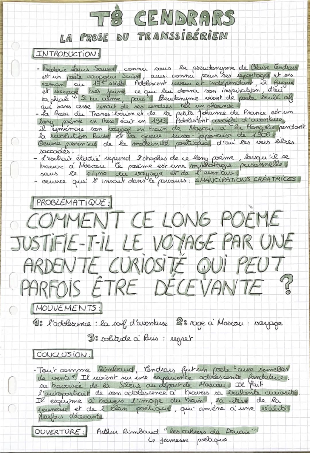 TO CENDRARS
T8
LA PROSE DU TRANSSIBÉRIEN
INTRODUCTION
- Frederic Louis Sauser conne
مسم
le pseudonyme de Blaise Cendrars
est un poète voyage