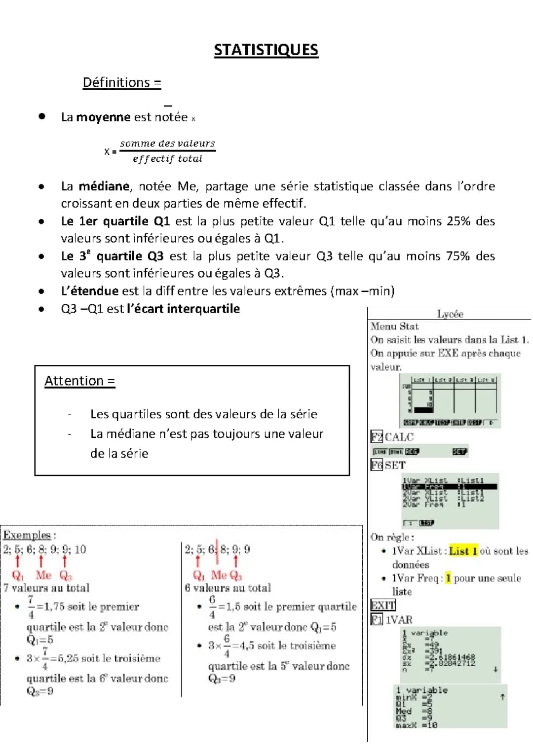 Les statistiques