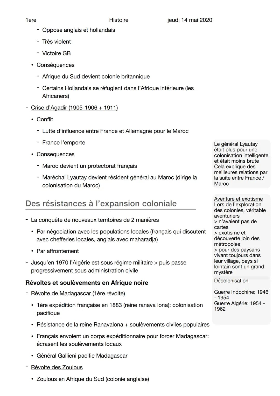 1ere
Audio du cours
Colonies et métropoles
Expansion coloniale française
Histoire
●
jeudi 14 mai 2020
Colonies françaises
Divisions territor
