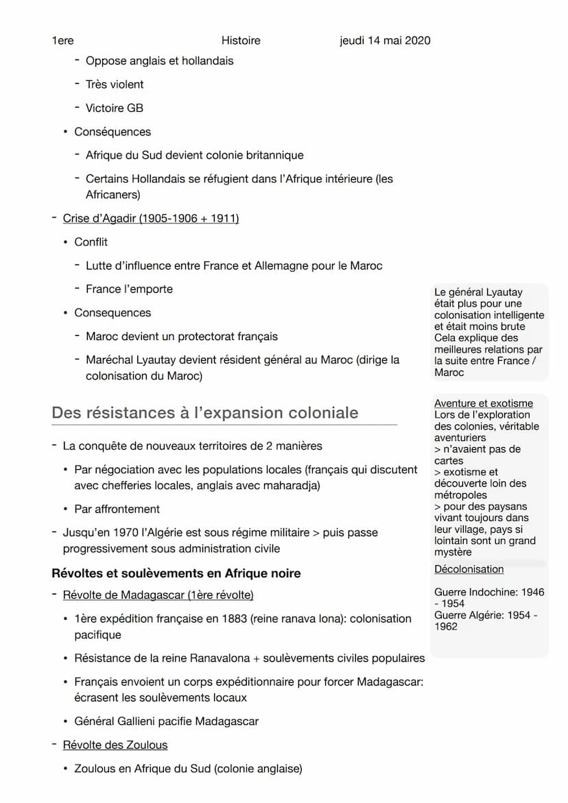 1ere
Audio du cours
Colonies et métropoles
Expansion coloniale française
Histoire
●
jeudi 14 mai 2020
Colonies françaises
Divisions territor
