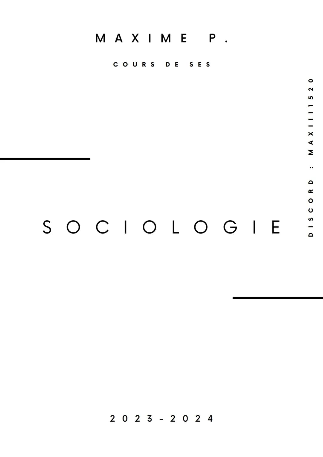 MAXIME P.
COURS DE SES
SOCIOLOGIE
2023 2024
MAXIII 15 20
DISCORD Chapitre 4: Quelle est l'action de l'école sur les
destins individuels et s