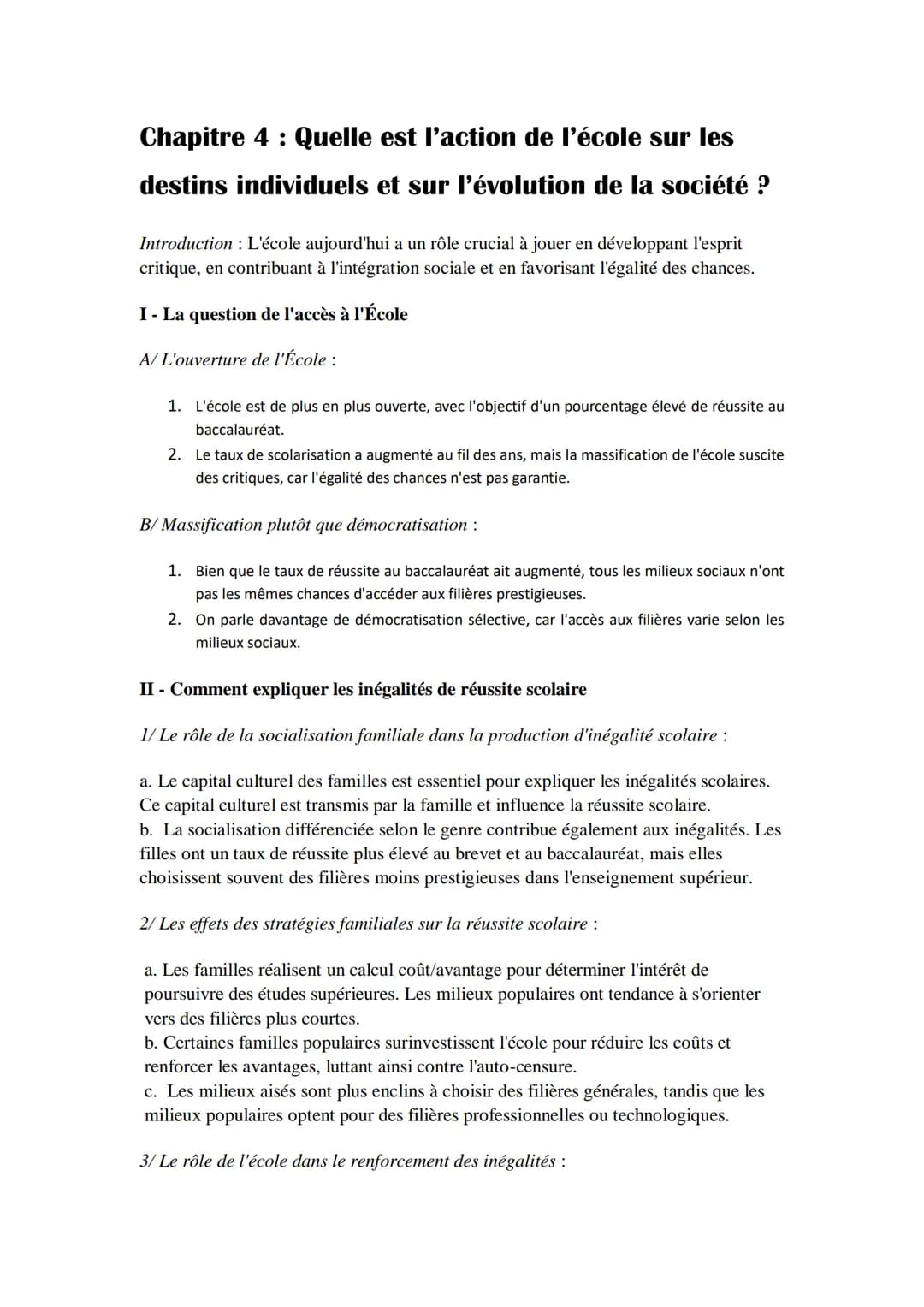 MAXIME P.
COURS DE SES
SOCIOLOGIE
2023 2024
MAXIII 15 20
DISCORD Chapitre 4: Quelle est l'action de l'école sur les
destins individuels et s