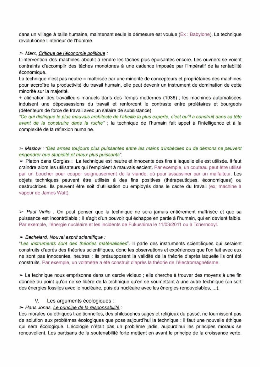 FICHE DE PHILO: LA TECHNIQUE
Définitions :
→ La technique est la capacité humaine à créer des artefacts dans le but de se protéger des dange