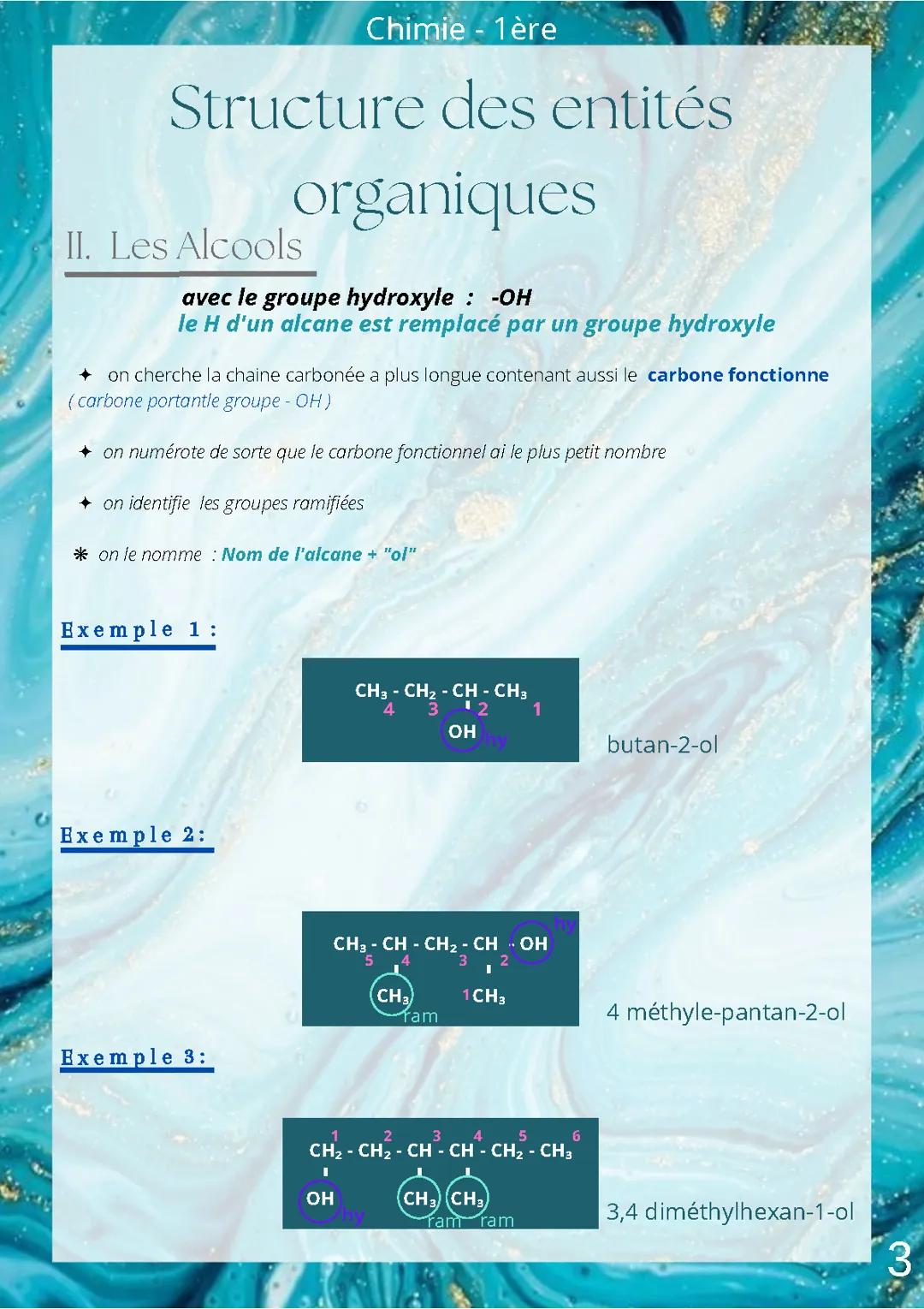 Chapitre : Structures et entités organiques part.2 