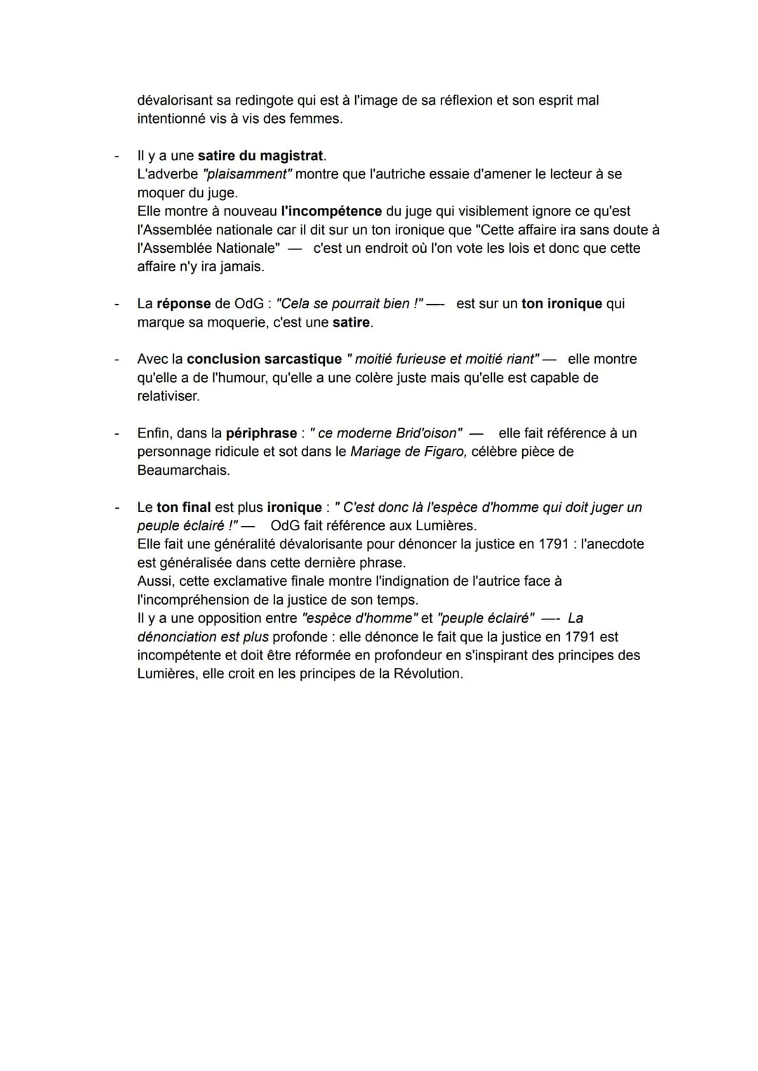 EXPLICATION LINÉAIRE : L'anecdote finale de la DDFC
Éléments pour l'introduction :
1/ Présentation de l'autrice + situation de l'extrait :
O