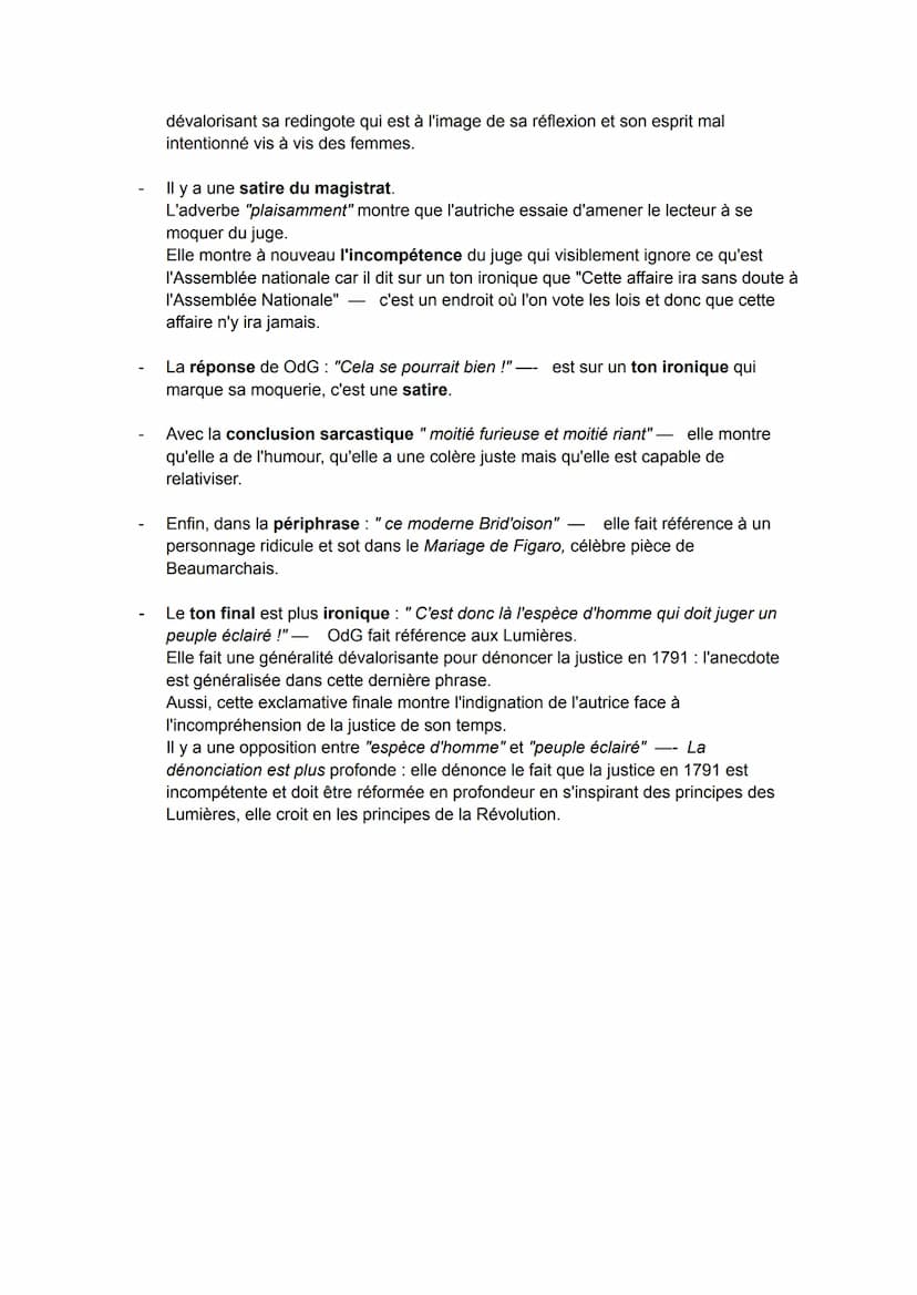 EXPLICATION LINÉAIRE : L'anecdote finale de la DDFC
Éléments pour l'introduction :
1/ Présentation de l'autrice + situation de l'extrait :
O