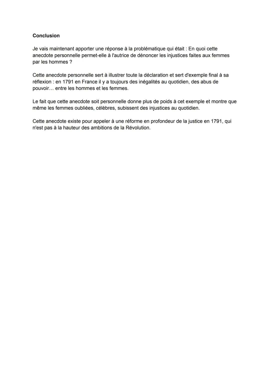 EXPLICATION LINÉAIRE : L'anecdote finale de la DDFC
Éléments pour l'introduction :
1/ Présentation de l'autrice + situation de l'extrait :
O