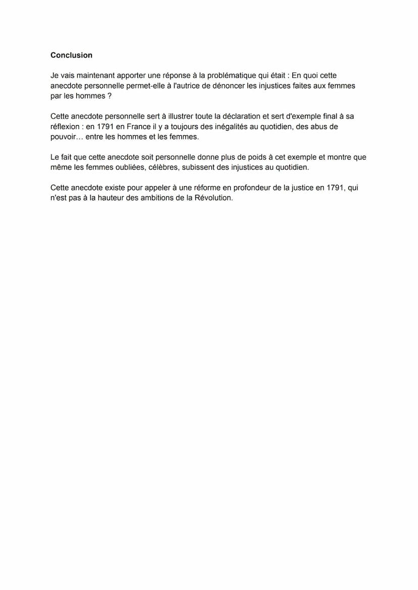 EXPLICATION LINÉAIRE : L'anecdote finale de la DDFC
Éléments pour l'introduction :
1/ Présentation de l'autrice + situation de l'extrait :
O