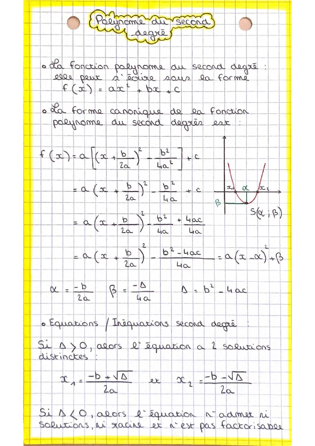 Polynôme du second degré 