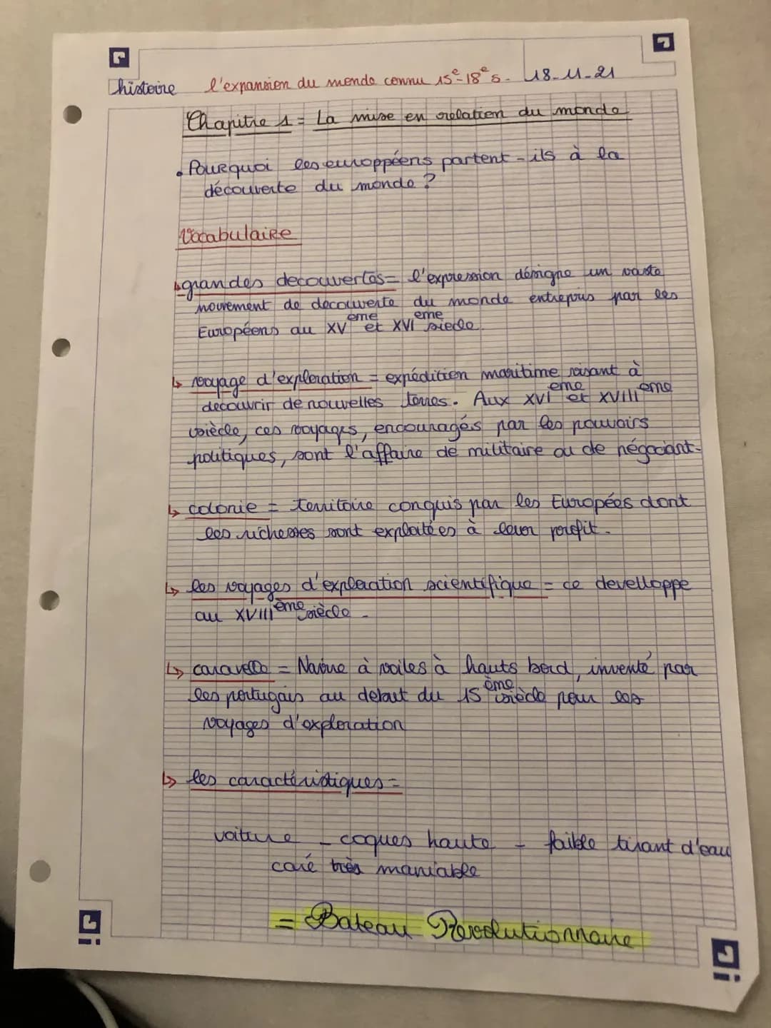 L'expansion du monde connu XVème-XVIIIème siècle - Cours et Évaluation Seconde Bac Pro PDF