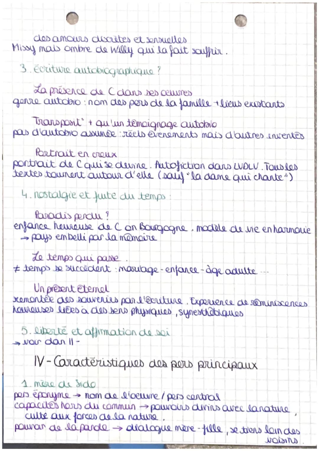 synthèse
les principales caractéristiques
Sido-Les villes de la vigne
1- Sido:
1. récit autobiographique sur l'enfance
_évocat duparadis de 