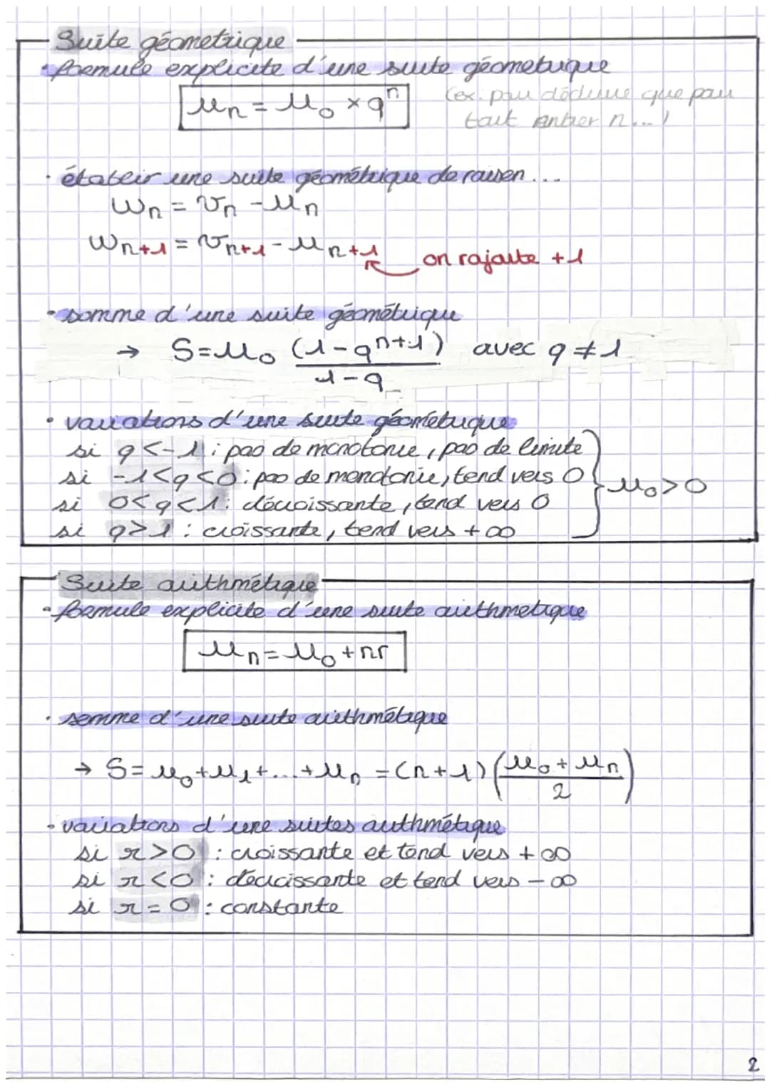 MATHS
•Raiscrrement
par recurrence.
ex: Suite (Un définie pou My = 0 et 14₁ = 2ll² + 1
pau bout in de iN.
Démontrer que par récouvence que p