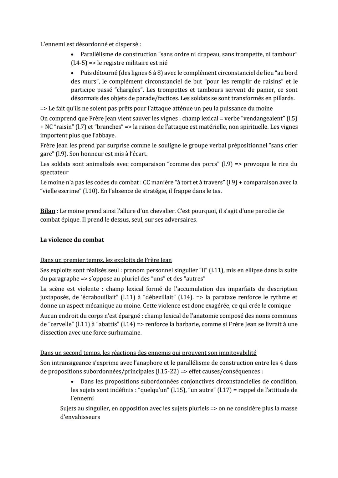 La guerre s'oppose à la paix. Alors que les humanistes du XVIe siècle préfèrent la tolérance
et le pacifisme, Gargantua fait de la guerre un