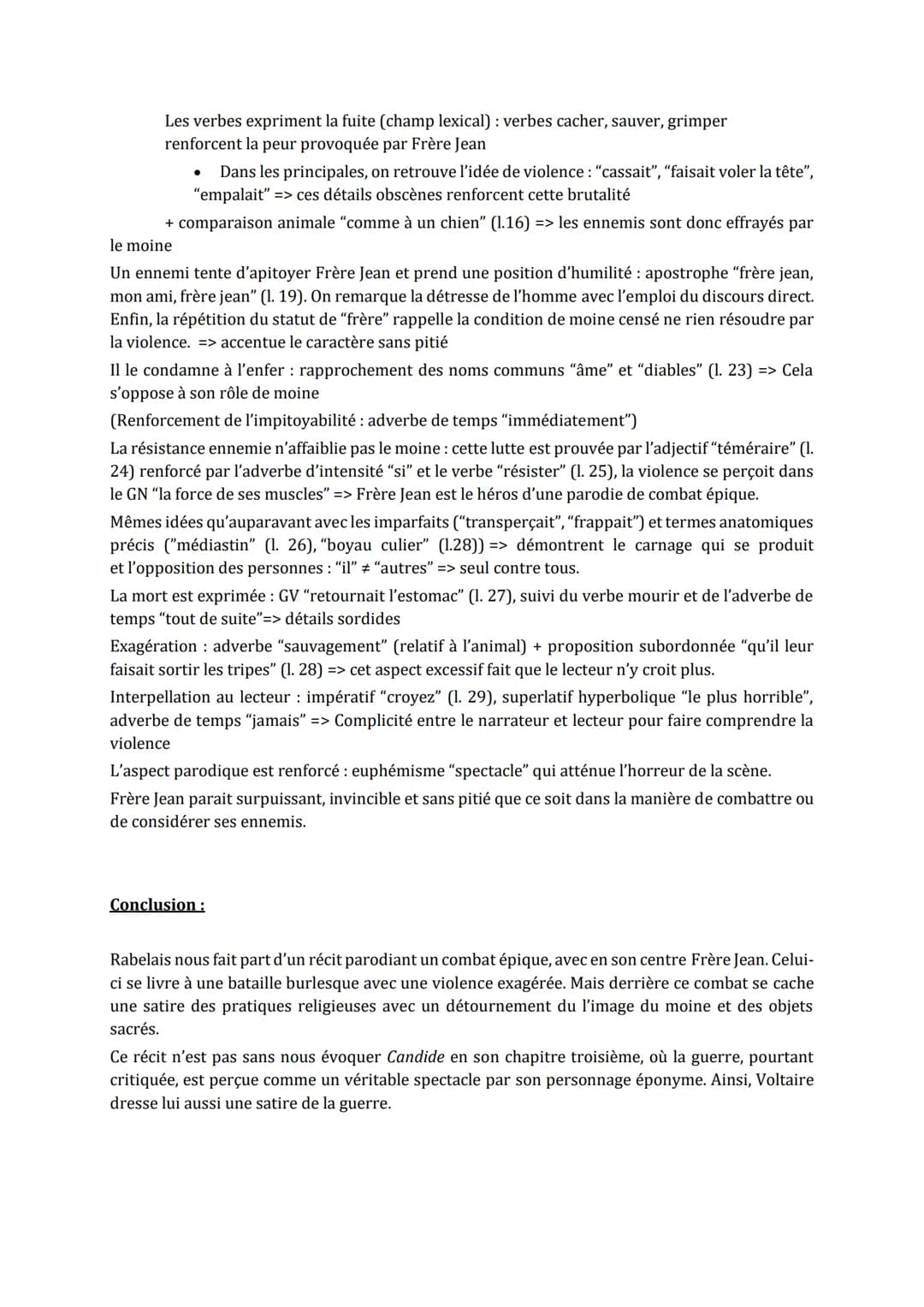 La guerre s'oppose à la paix. Alors que les humanistes du XVIe siècle préfèrent la tolérance
et le pacifisme, Gargantua fait de la guerre un
