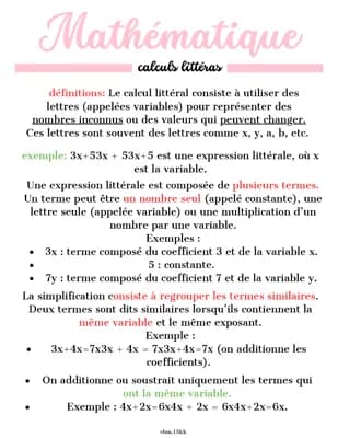 Know Calculs littérals thumbnail