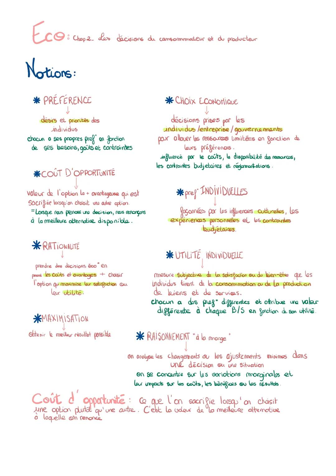 Chapitre 2 ( décision du consommateur et du producteur )