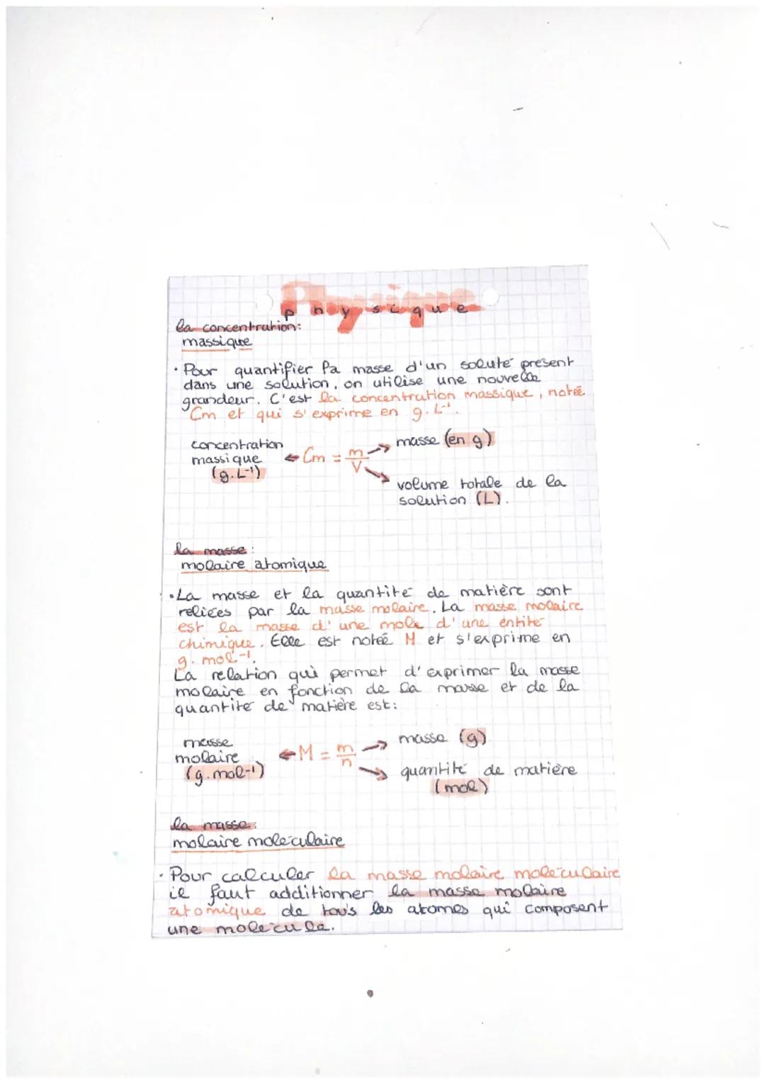 Concentration massique 
