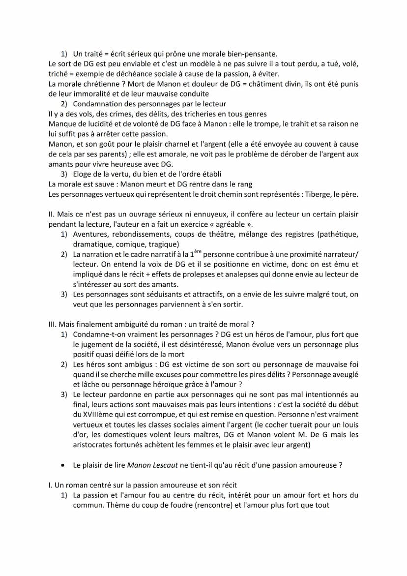 1) Introduction
2) Découpage
Synthèse Manon Lescaut de l'Abbé Prévost
3) Thèmes importants de l'œuvre
4) Citations
5) Idées de sujet
6) Ouve