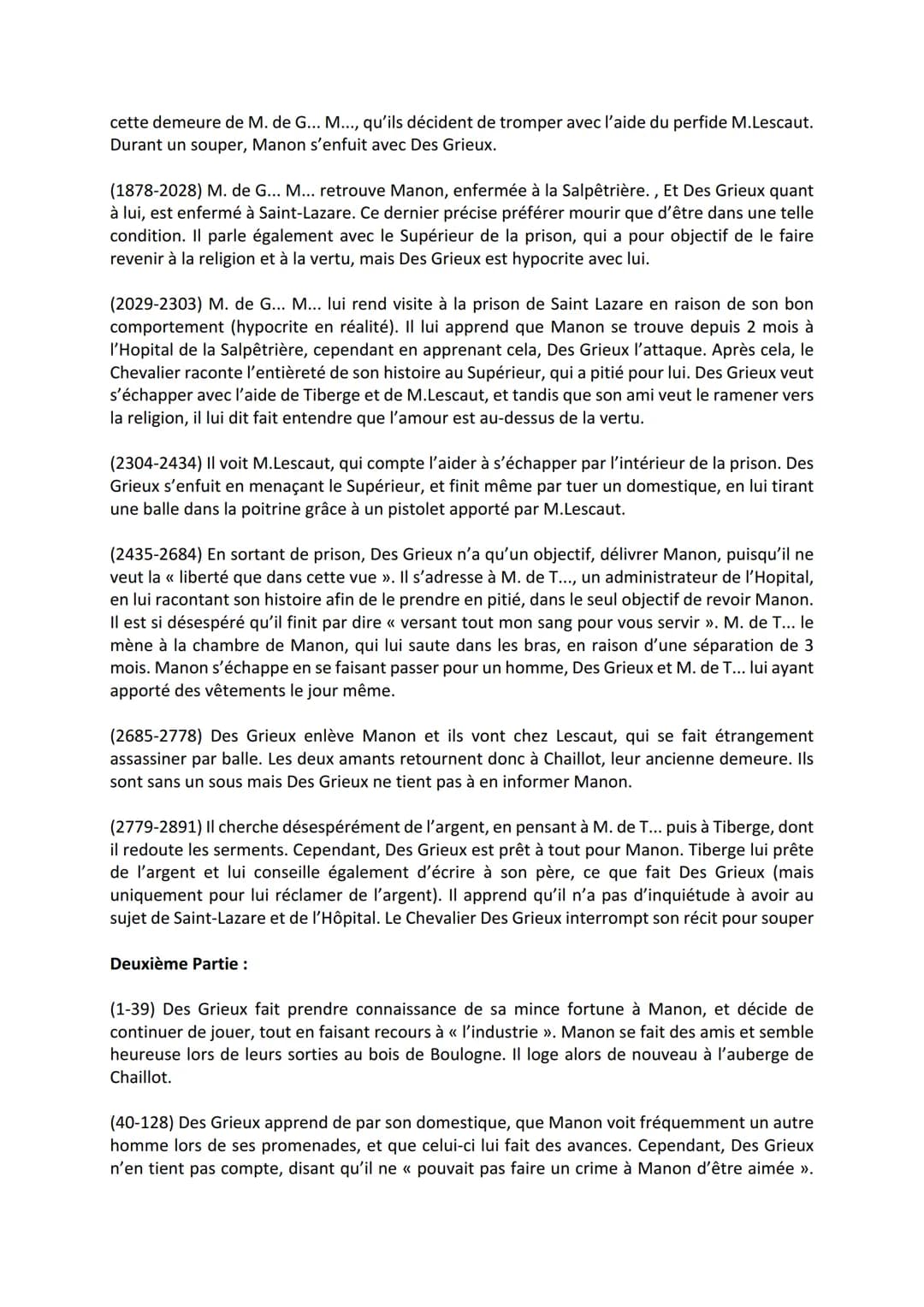 1) Introduction
2) Découpage
Synthèse Manon Lescaut de l'Abbé Prévost
3) Thèmes importants de l'œuvre
4) Citations
5) Idées de sujet
6) Ouve