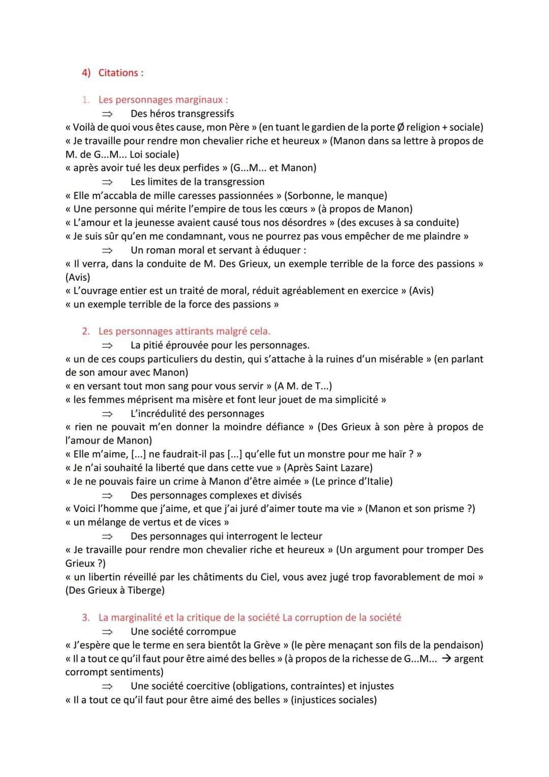 1) Introduction
2) Découpage
Synthèse Manon Lescaut de l'Abbé Prévost
3) Thèmes importants de l'œuvre
4) Citations
5) Idées de sujet
6) Ouve