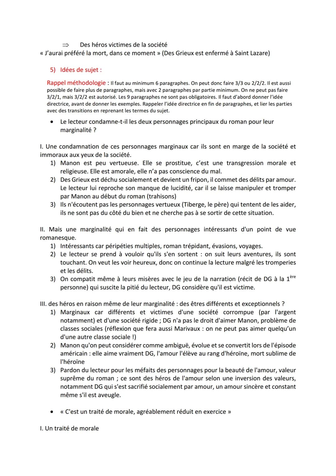 1) Introduction
2) Découpage
Synthèse Manon Lescaut de l'Abbé Prévost
3) Thèmes importants de l'œuvre
4) Citations
5) Idées de sujet
6) Ouve