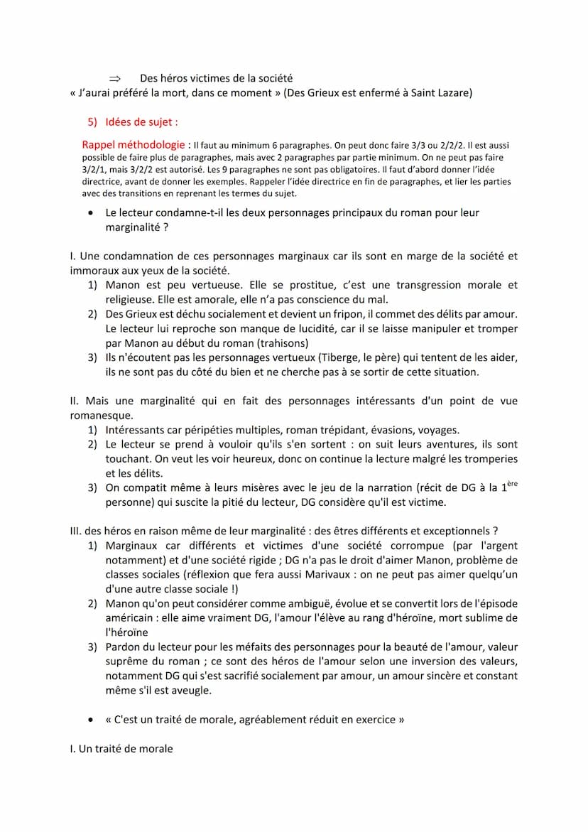 1) Introduction
2) Découpage
Synthèse Manon Lescaut de l'Abbé Prévost
3) Thèmes importants de l'œuvre
4) Citations
5) Idées de sujet
6) Ouve