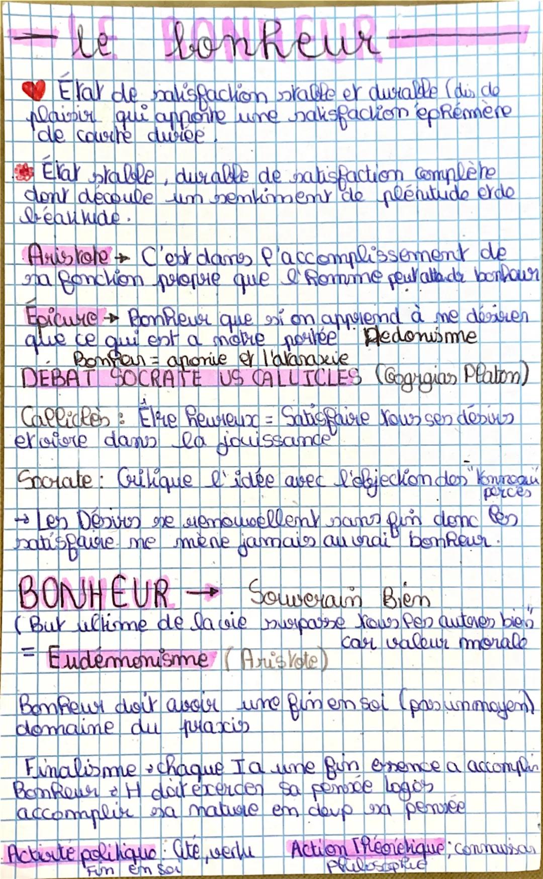 # Le bonheur

❤️ État de satisfaction stable et durable (différent du plaisir qui apporte une satisfaction éphémère de courte durée)

🌸 Éta