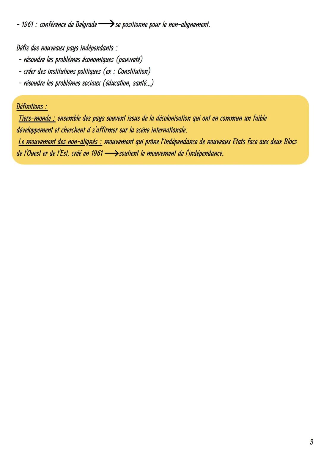 # histoire

Le monde depuis 1945
. Les indépendances et la construction de nouveaux Etats.

1. Causes de l'indépendance.

Causes:
- non resp