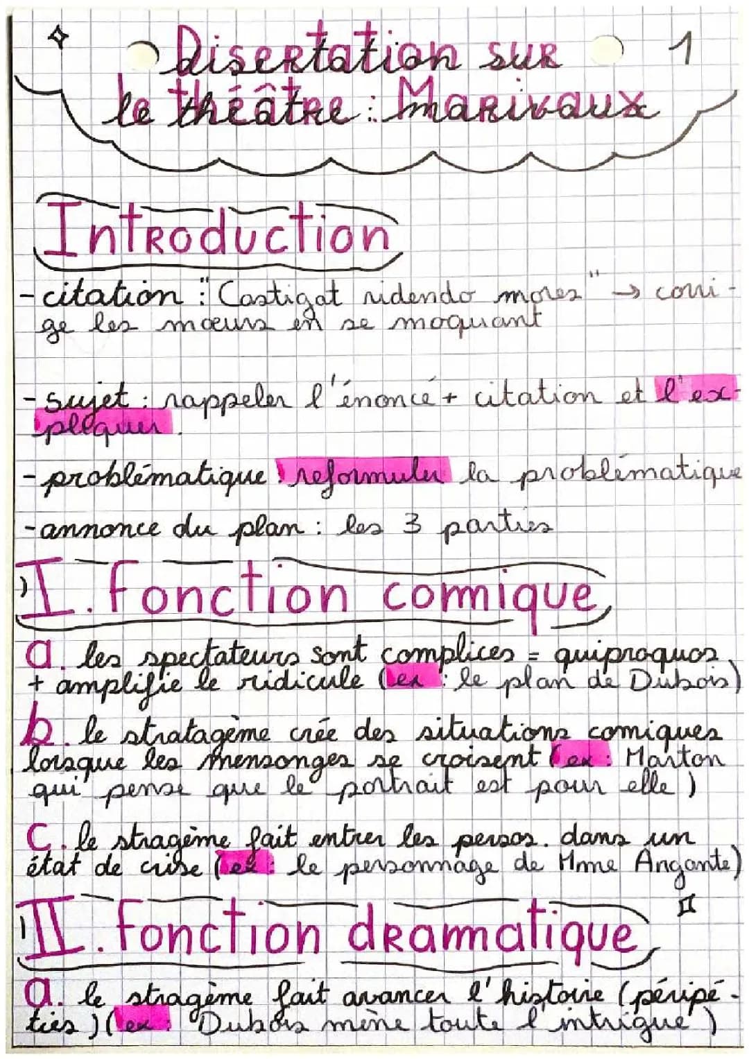 Dissertation: Les stratagèmes dans Les Fausses Confidences de Marivaux 