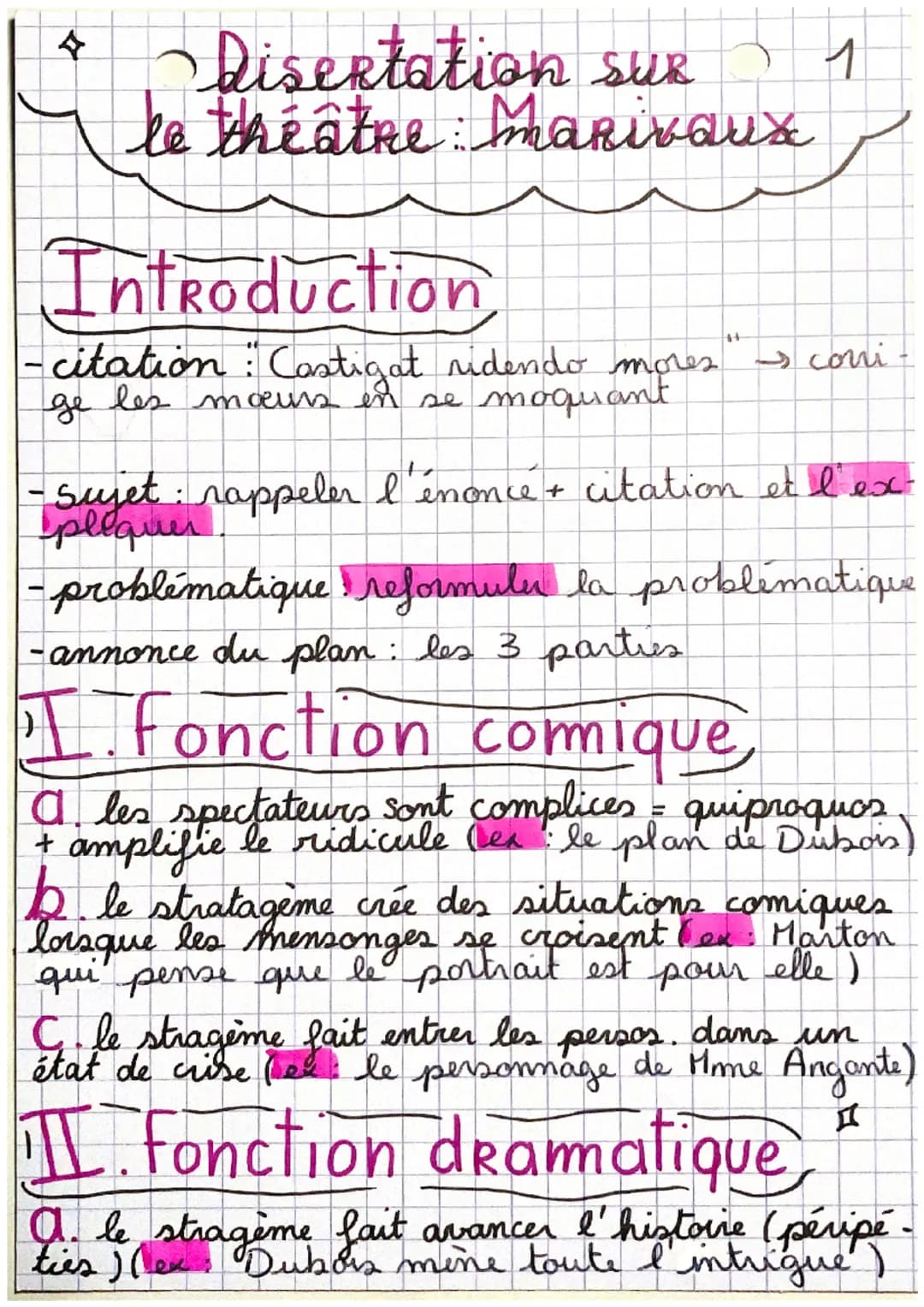 4
* Disertation sur
le theatre: Marivaux
Introduction
A
citation Castigat ridendo mores
ge les mœurs en se moquant
1
sconi-
-Sujet: rappeler