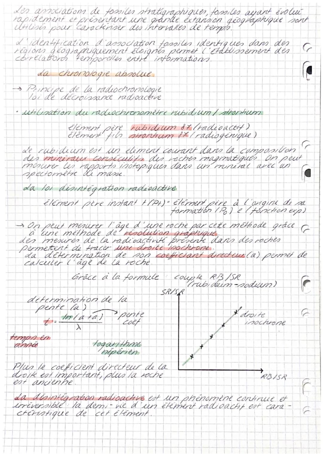 de temps et les roches
La chronologie relative
Datation déterminer l'âge d'un objet (roche, mineral, fassil)
d'une structure pli, taikle) ou