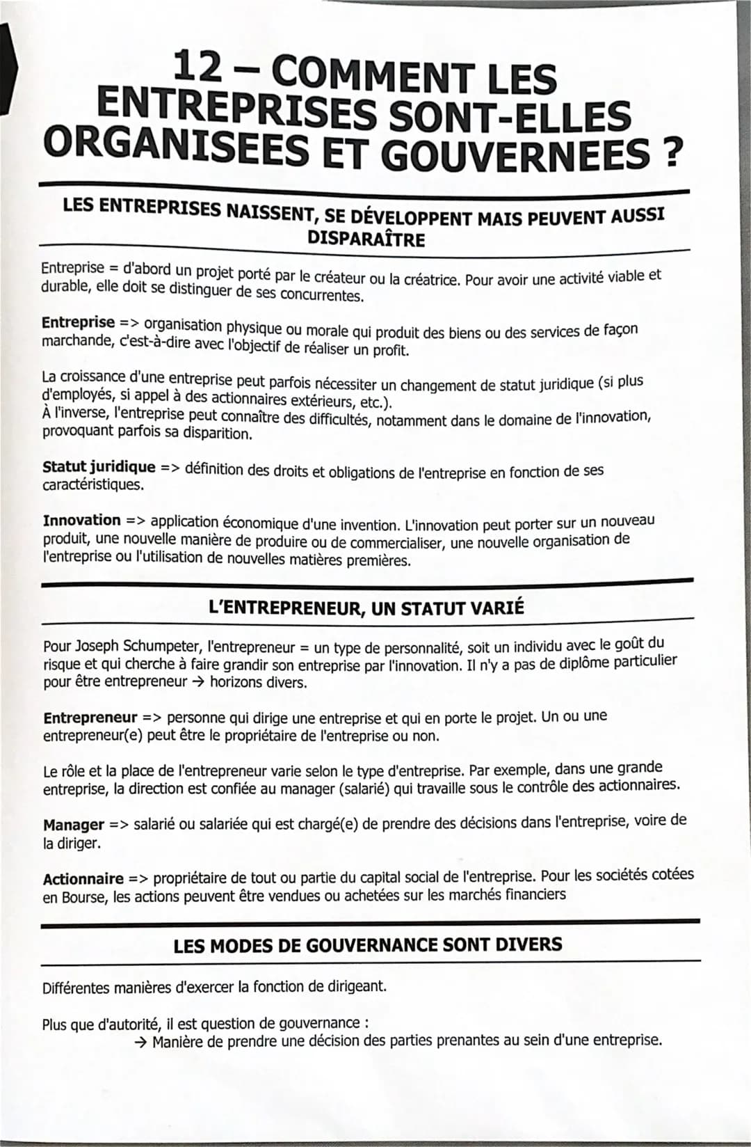 
<p>Les entreprises naissent, se développent mais peuvent aussi disparaître. Une entreprise est d'abord un projet porté par le créateur ou l
