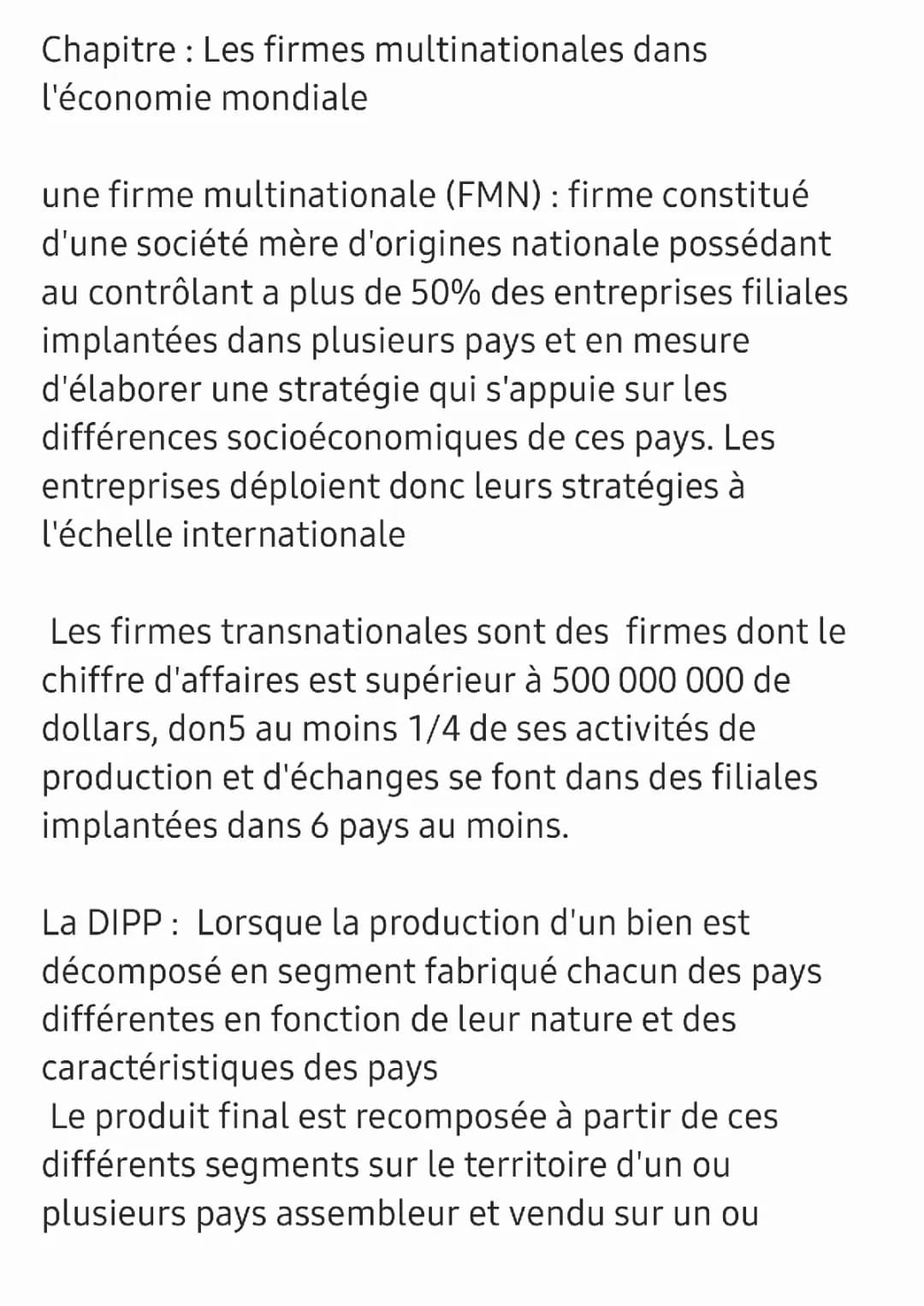 Avantages et Inconvénients des Firmes Multinationales PDF - Exposé Simple pour 10 ans
