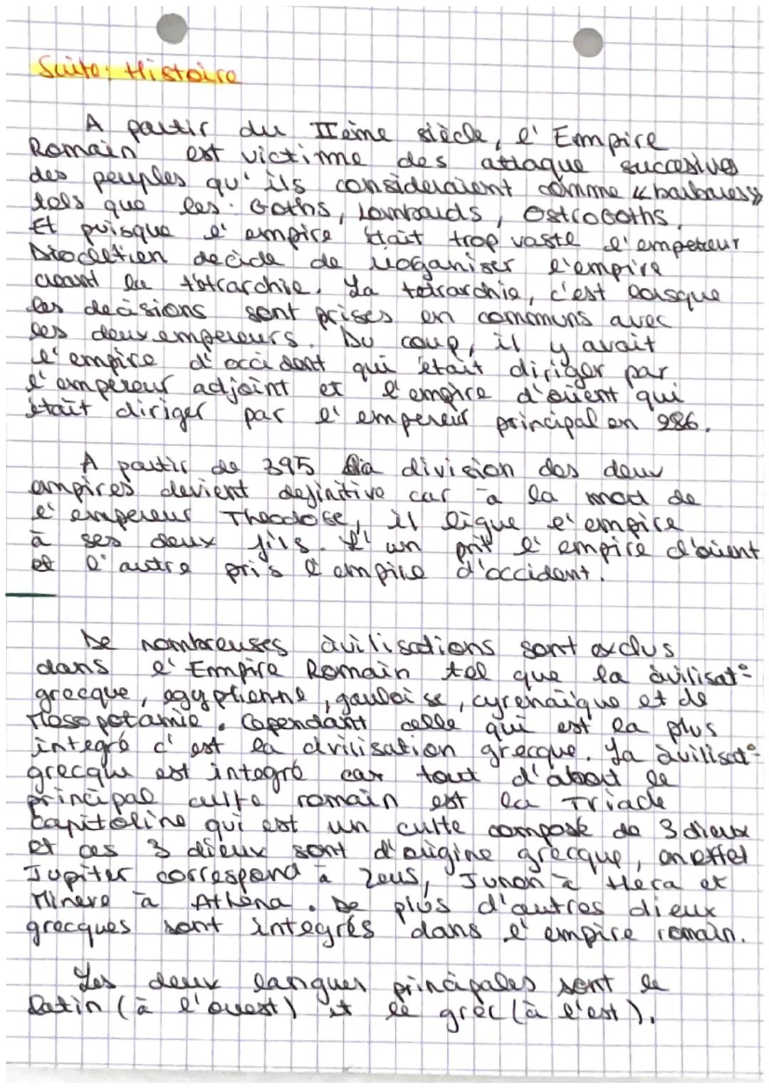 # Histoire: Empire Romain

$
Rightarrow$ Sociste de classe dans laquelle
les individus sond repartis en
plusieurs cathegoues sociales

- Esc