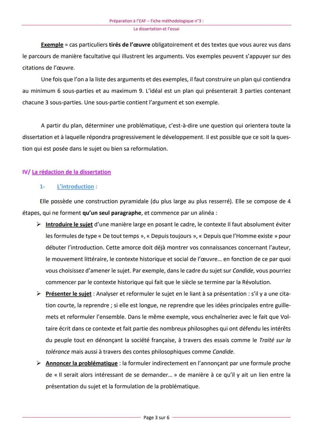 Rappel :
Préparation à l'EAF - Fiche méthodologique n°3 :
La dissertation et l'essai
Généralités :
EAF : Fiche méthodologique n°3 :
La disse