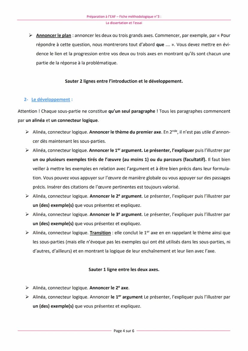 Rappel :
Préparation à l'EAF - Fiche méthodologique n°3 :
La dissertation et l'essai
Généralités :
EAF : Fiche méthodologique n°3 :
La disse