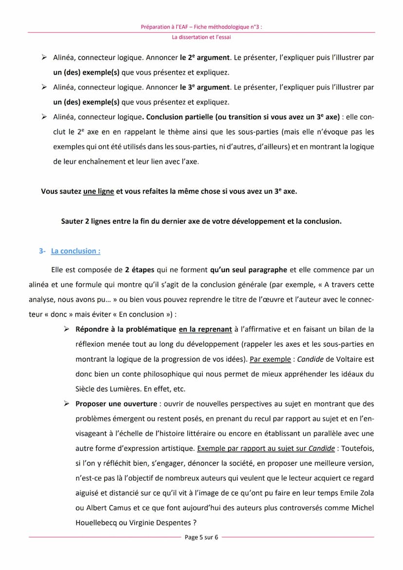 Rappel :
Préparation à l'EAF - Fiche méthodologique n°3 :
La dissertation et l'essai
Généralités :
EAF : Fiche méthodologique n°3 :
La disse