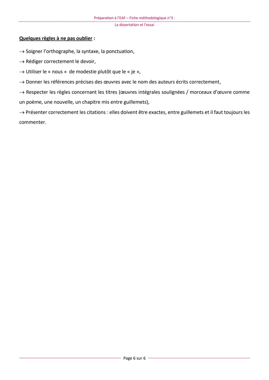 Rappel :
Préparation à l'EAF - Fiche méthodologique n°3 :
La dissertation et l'essai
Généralités :
EAF : Fiche méthodologique n°3 :
La disse