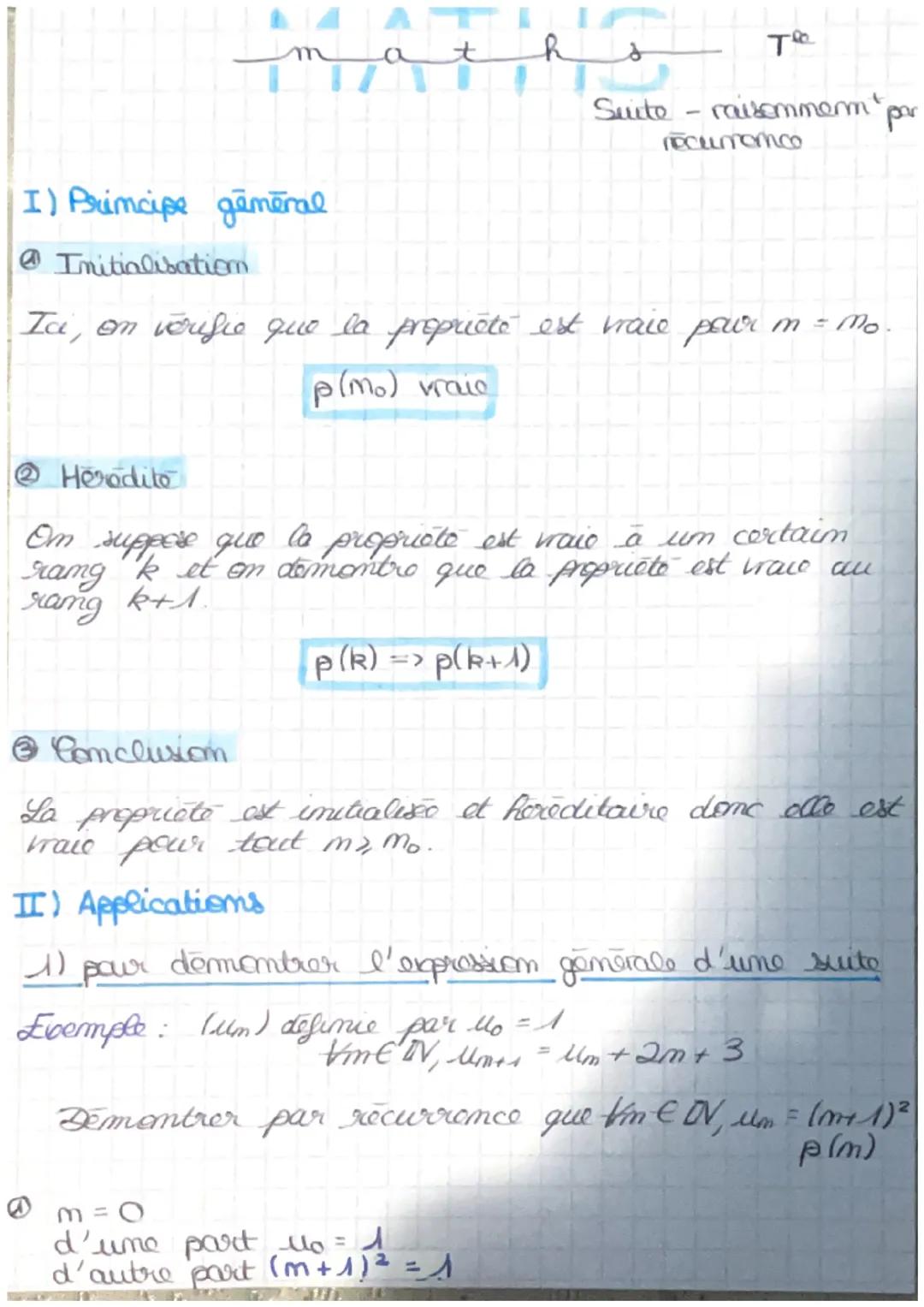 MATIT
17
lim um =
2) Samme
I) Convergence d'une suite
comvorgence => comportement des termes um quand
m temd vers +00.
III) Calculs sur les 