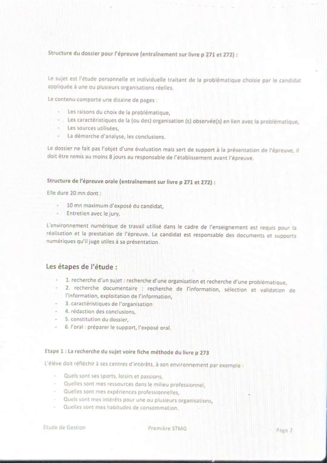 Il s'agit de l'étude d'une problématique de gestion formulée sous forme de question issue du
programme de la spécialité de Sciences de Gesti