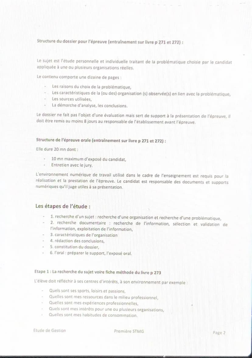 Il s'agit de l'étude d'une problématique de gestion formulée sous forme de question issue du
programme de la spécialité de Sciences de Gesti