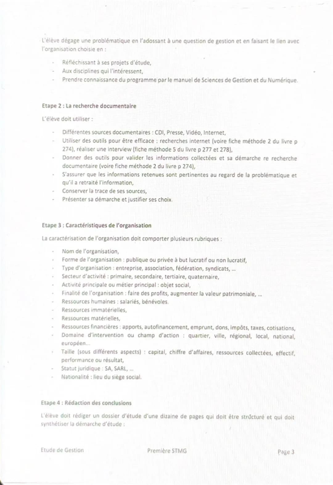 Il s'agit de l'étude d'une problématique de gestion formulée sous forme de question issue du
programme de la spécialité de Sciences de Gesti